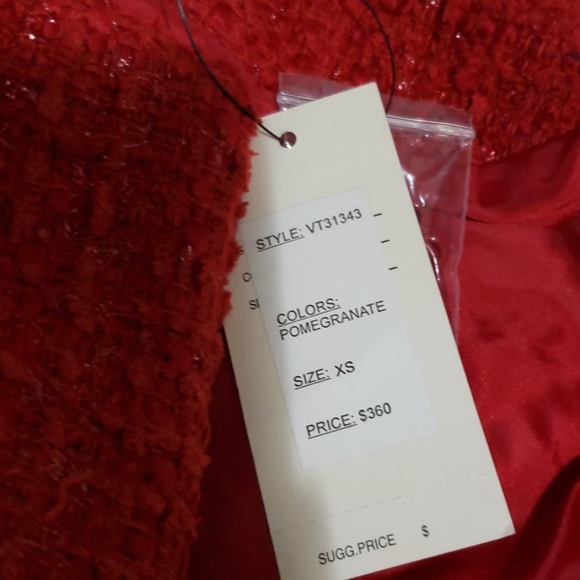 NWT Vertigo Paris Tweed Fringe Cream white Coat size XS $360 - Picture 8 of 8